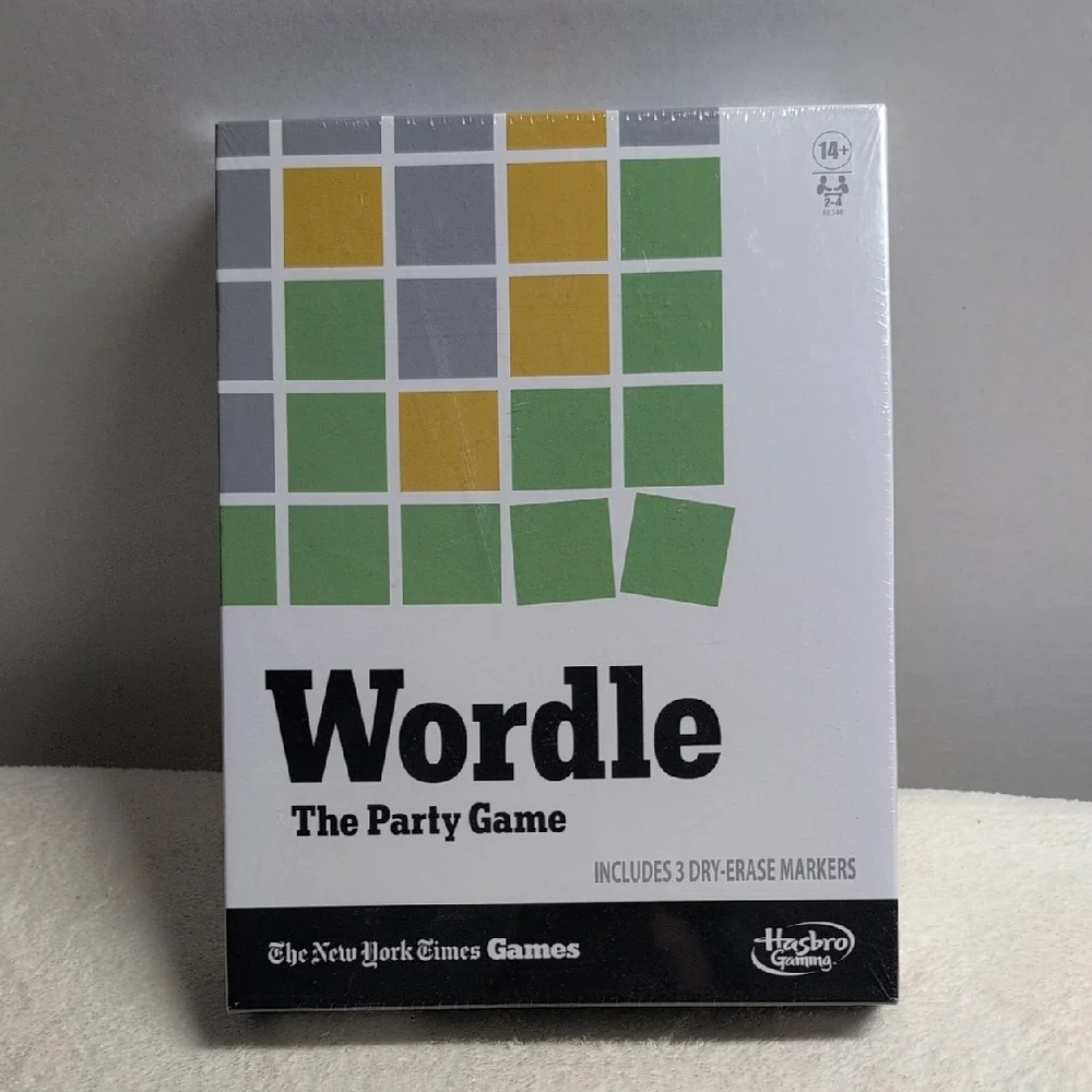 Hasbro Wordle The Party Game - White with Green & Yellow Tiles - Picture 1 of 16